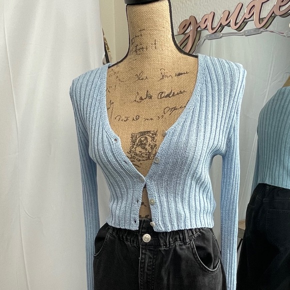 PrettyLittleThing Tops - Blue Cardigan